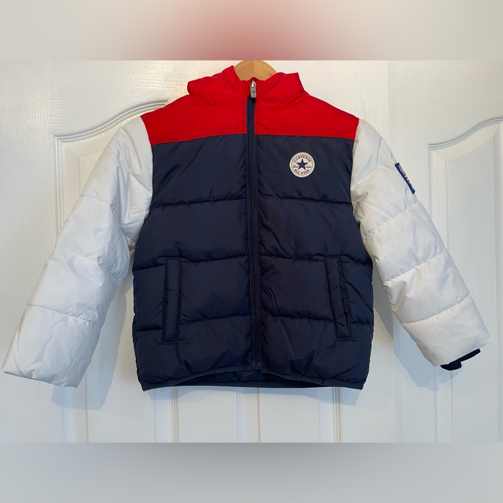 Converse Kids Boy’s Varsity Puffer (Little Kids) Obsidian 7 Little kids 6-7yo